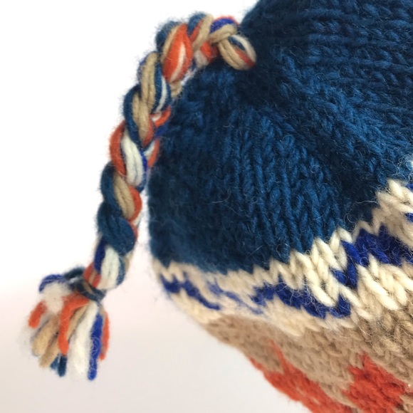 The Collection Royal 100% Wool Fleece Lined Ear Flap Tassel Knit Hat - Picture 8 of 8